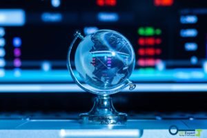 Crystal globe with stock information